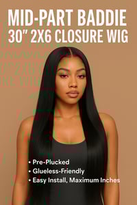 Image 1 of MID PART  2*6 Closure Wig 