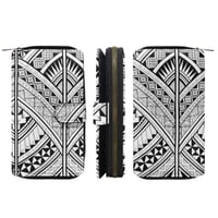 Image 1 of Women's Hawaiian Tribal Print Long Flap Wallet
