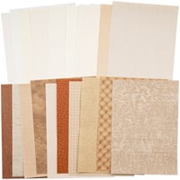 Image 1 of 20 Sheets Textured Scrapbook Paper Assorted Set 5.8x8.3 Inch A5 (Cream & Coffee)