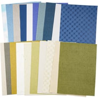 Image 1 of 20 Sheets Textured Scrapbook Paper Assorted Set 5.8x8.3 Inch A5 (Green & Blue)