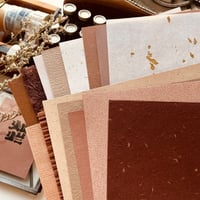 Image 1 of 15 Sheets Textured Scrapbook Paper Assorted Set 5.8x8.3 Inch A5 (Mocha Blush)
