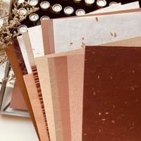 Image 4 of 15 Sheets Textured Scrapbook Paper Assorted Set 5.8x8.3 Inch A5 (Mocha Blush)