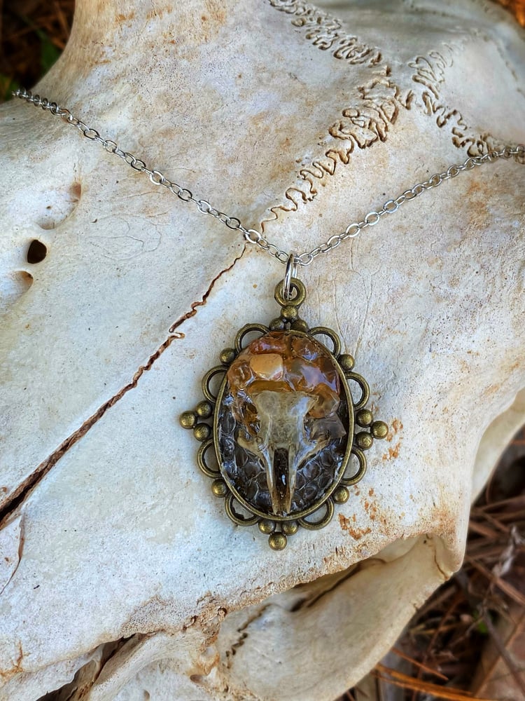 Image of Skull Pendant with Citrine