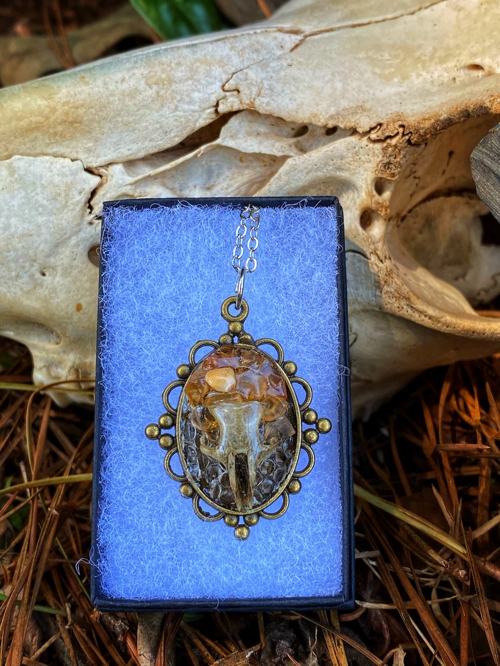 Image of Skull Pendant with Citrine