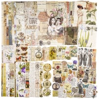 Image 1 of 100 Pieces Vintage Ephemera Pack Junk Journal Kit Scrapbook Supplies (Retro)