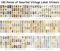 Image 2 of Vintage Style Label Stickers Set (180 Pieces)