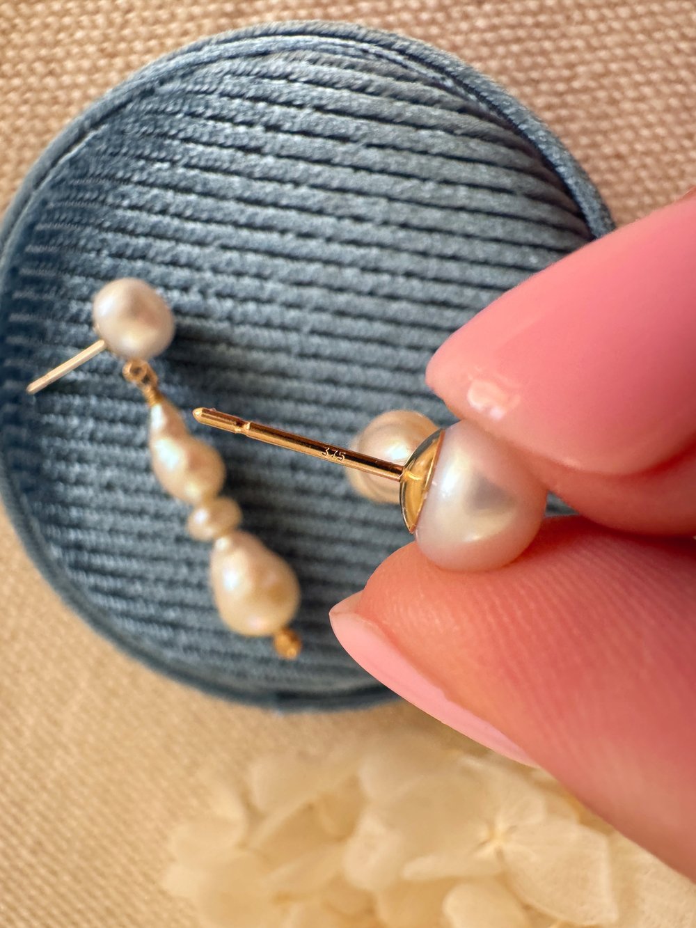 Image of Baby Baroque Pearl Drop Earrings