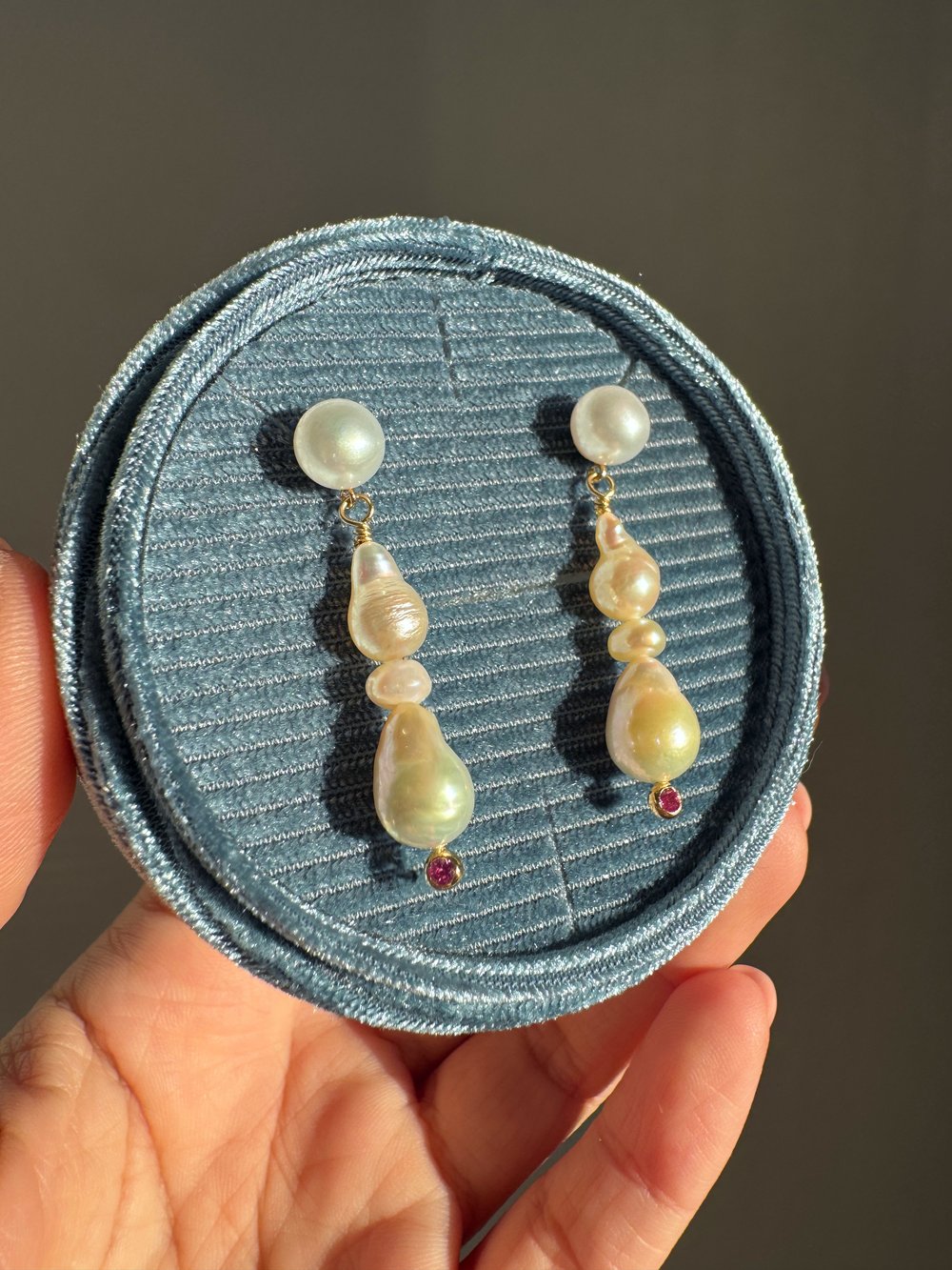 Image of Baby Baroque Pearl Drop Earrings