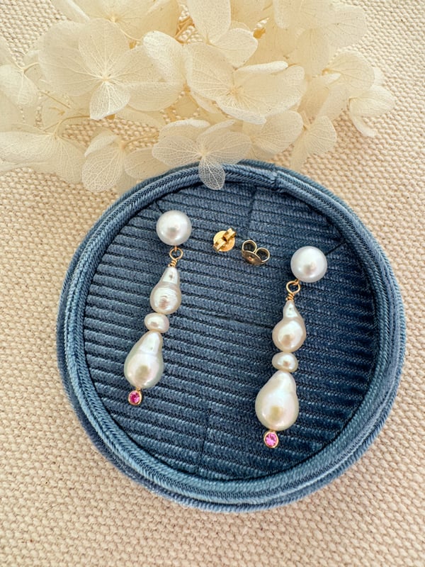 Image of Baby Baroque Pearl Drop Earrings