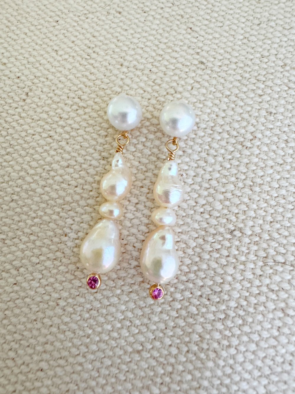 Image of Baby Baroque Pearl Drop Earrings