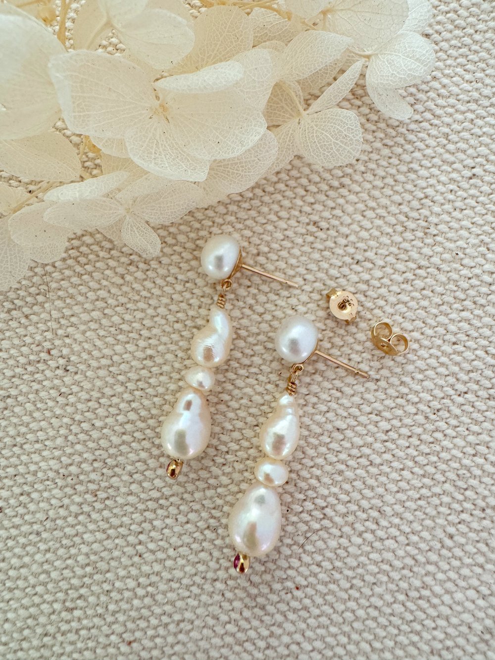 Image of Baby Baroque Pearl Drop Earrings