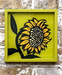 Image 9 of Sunflowers - Set of 4 or individual - Framed Reverse Painted and Gold Gilded Glass