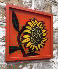 Image 6 of Sunflowers - Set of 4 or individual - Framed Reverse Painted and Gold Gilded Glass