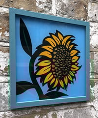 Image 12 of Sunflowers - Set of 4 or individual - Framed Reverse Painted and Gold Gilded Glass