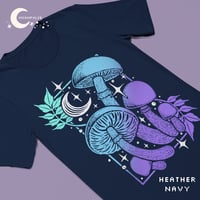 Image 1 of Funeral Bell Mushroom and Trumpet Vine Unisex Tee