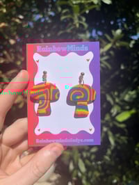 Rainbow mushroom earrings 