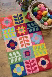 Image 2 of Mod Blossoms Punch Needle Rug PDF Pattern