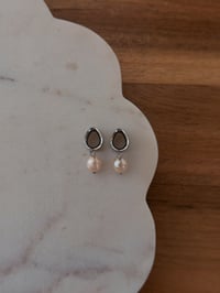 Image 1 of Pink Dainty Pearl Drops (Silver)