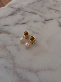 Image 3 of Pink Dainty Pearl Drops (Gold)