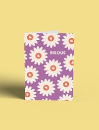 Carte de Voeux "Bisous" - Fleurs Roses