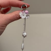 Silver Pearl Flower Chain Dangles (sizes 2g-2")