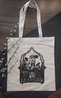Image 2 of LET IT GROW - Screen Printed Tote Bag - black ink on cream colored organic cotton bag