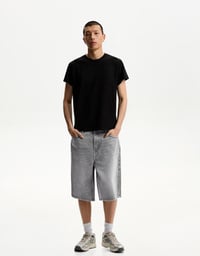 bermuda baggy homme gris