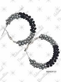 Image 1 of ANA826123 - Silver and Black 30mm hoops