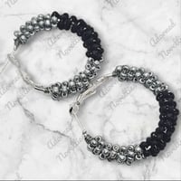 Image 2 of ANA826123 - Silver and Black 30mm hoops