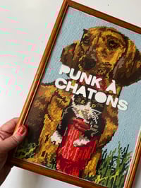 Image 2 of Canevas encadré PUNK À CHATONS