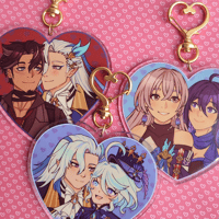 Image 1 of Heart Acrylic Charm Keychains
