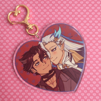 Image 2 of Heart Acrylic Charm Keychains