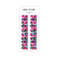 Image 3 of CLEAR HOT PINK TROPICAL HIBISCUS NAIL DECALS 