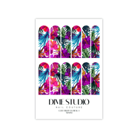 Image 4 of CLEAR HOT PINK TROPICAL HIBISCUS NAIL DECALS 