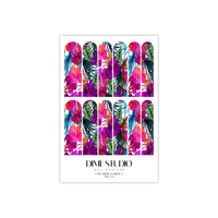 Image 5 of CLEAR HOT PINK TROPICAL HIBISCUS NAIL DECALS 