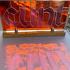 Stained Glass CUNT - bright pink & orange