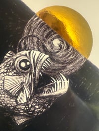 Image 2 of ‘Whole’ Anglerfish Canvas Gold Foil Print