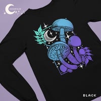 Image 1 of Funeral Bell Mushroom and Trumpet Vine Unisex Long Sleeve Tee