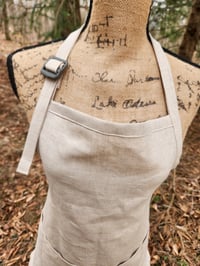 Image 2 of Linen Work Apron in Undyed Natural 