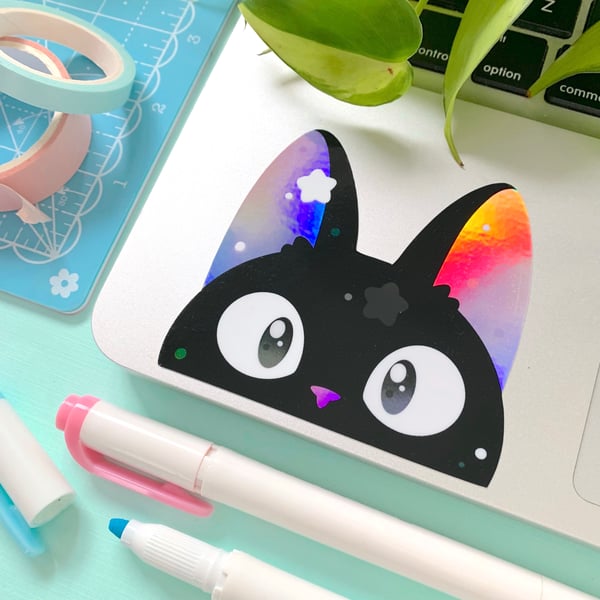 Image of HOLOGRAPHIC Cat Peeker