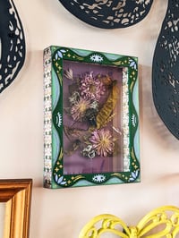 Image 3 of Periodical and Annual Cicadas in Handpainted Folk Shadowbox Frame