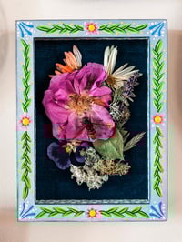 Image 2 of European Giant Hornet and Yellow Jacket Wasp in Handpainted Folk Shadowbox Frame