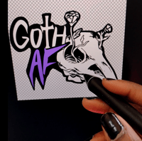 Image 2 of Goth AF - Sticker
