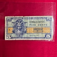Image 1 of USA Military Payment Certificate - 5 cents (S/N: E09412377E)