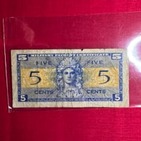 Image 2 of USA Military Payment Certificate - 5 cents (S/N: E09412377E)