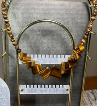 Image 2 of Tiger's Eye Rhombus Geometric Necklace