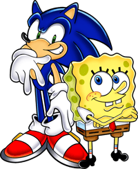 sonic and spongebob sticker (UNOFFICIAL MERCH)