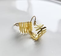 Image 4 of Leafy Vine Hoop Earrings