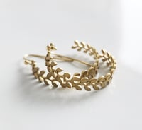 Image 5 of Leafy Vine Hoop Earrings
