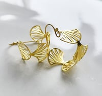 Image 2 of Leafy Vine Hoop Earrings